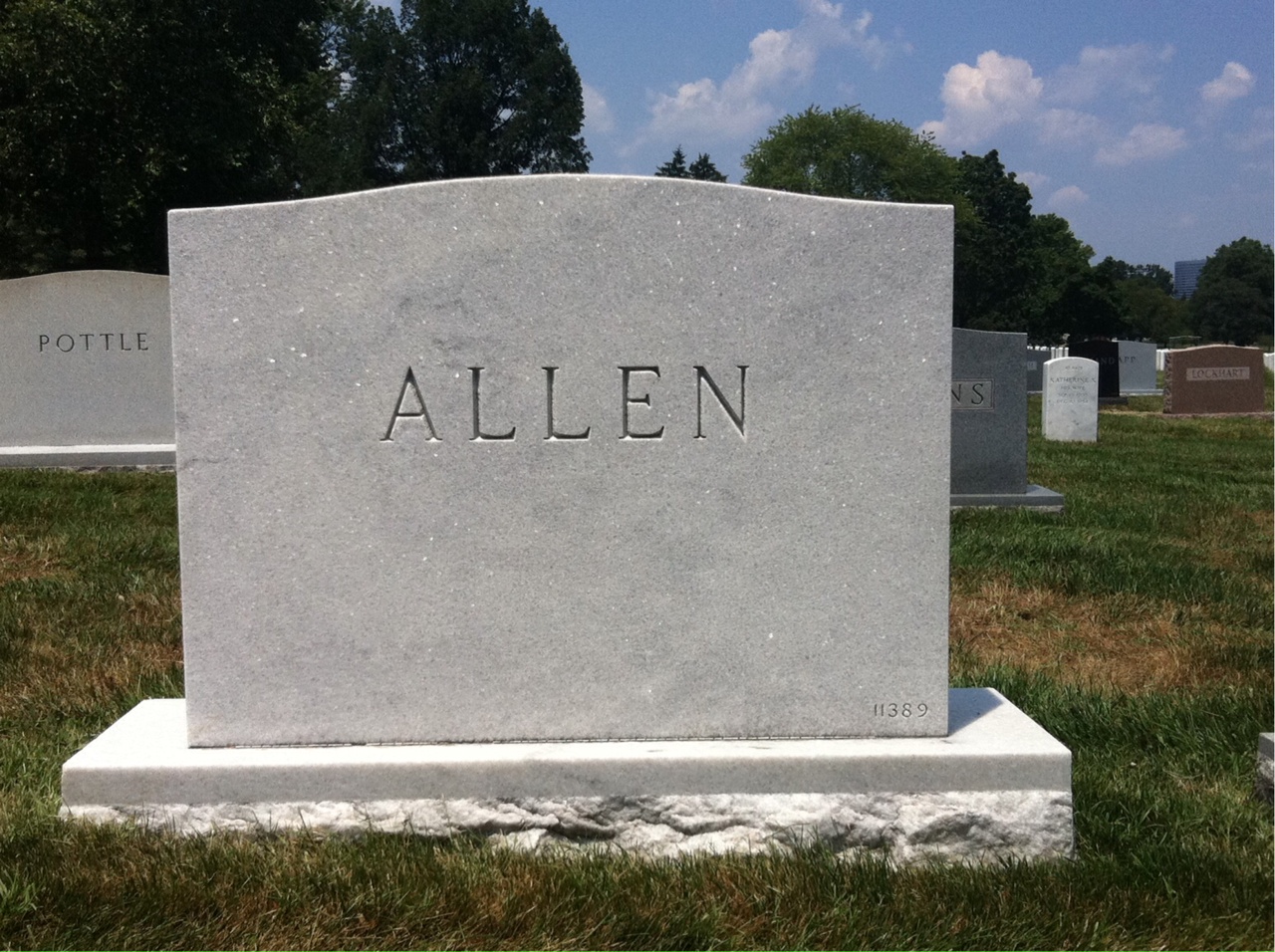Back of headstone — Bernice Allen