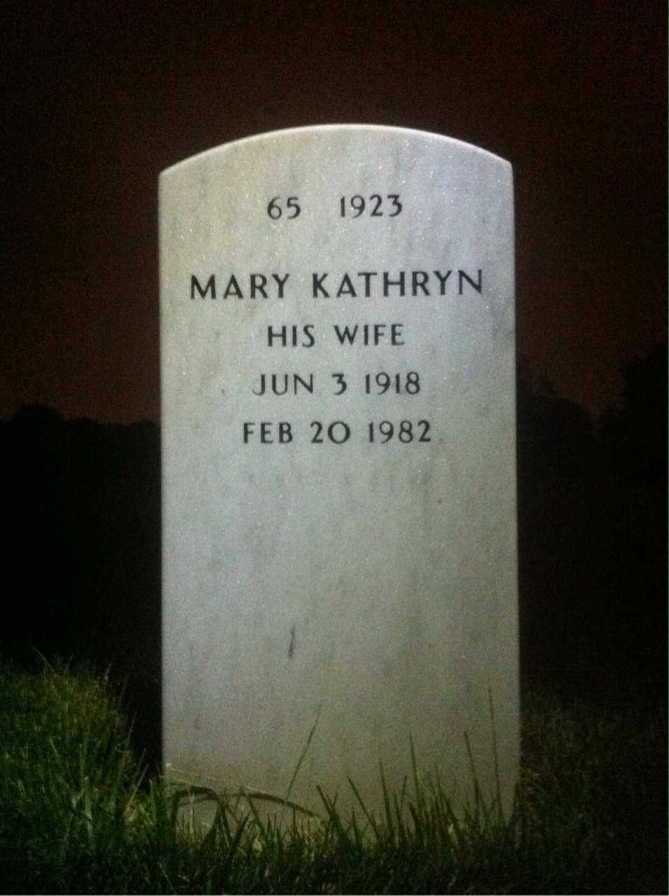 Back of headstone — Paul Huber