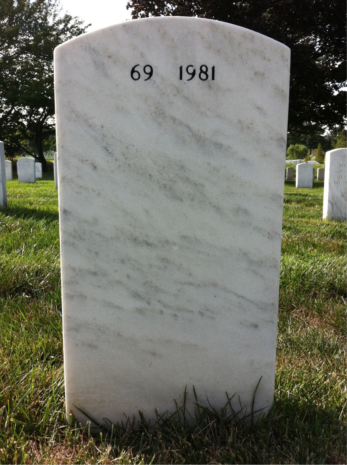 Back of headstone — Carleton Jefferson