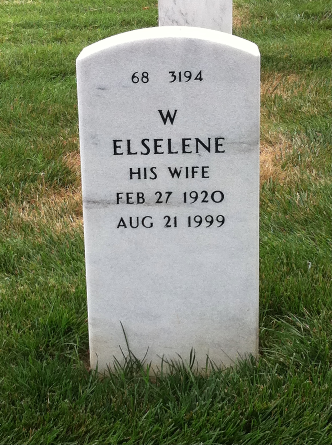 Back of headstone — William Deweese