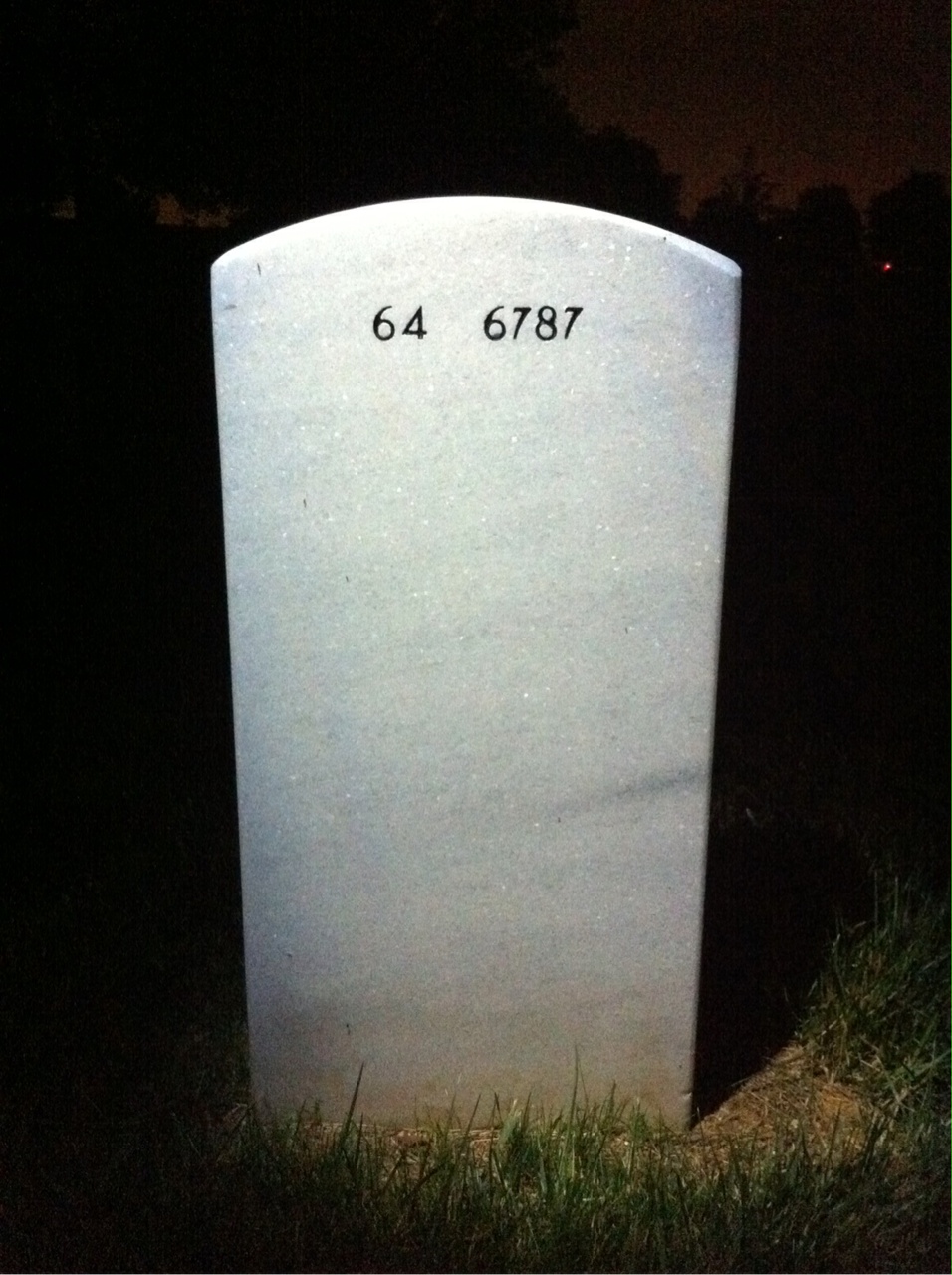 Back of headstone — George Howe