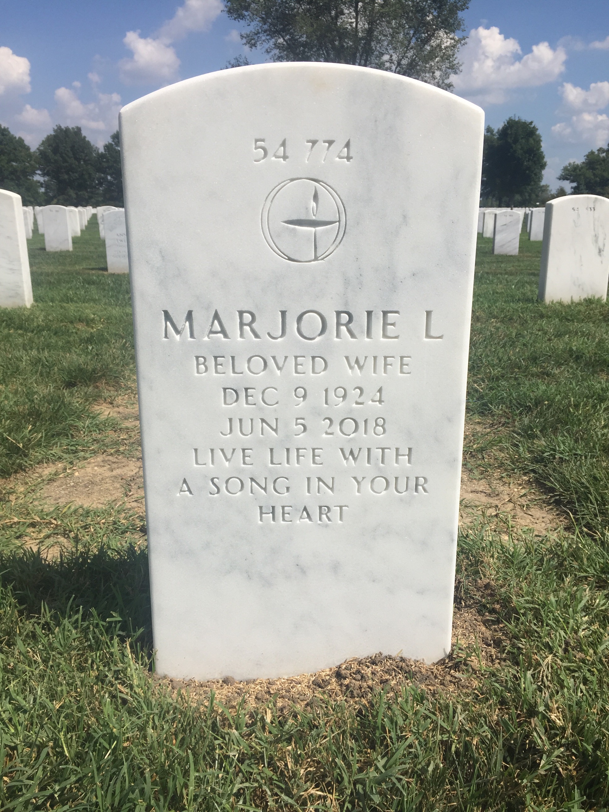 Back of headstone — Lester Klauber