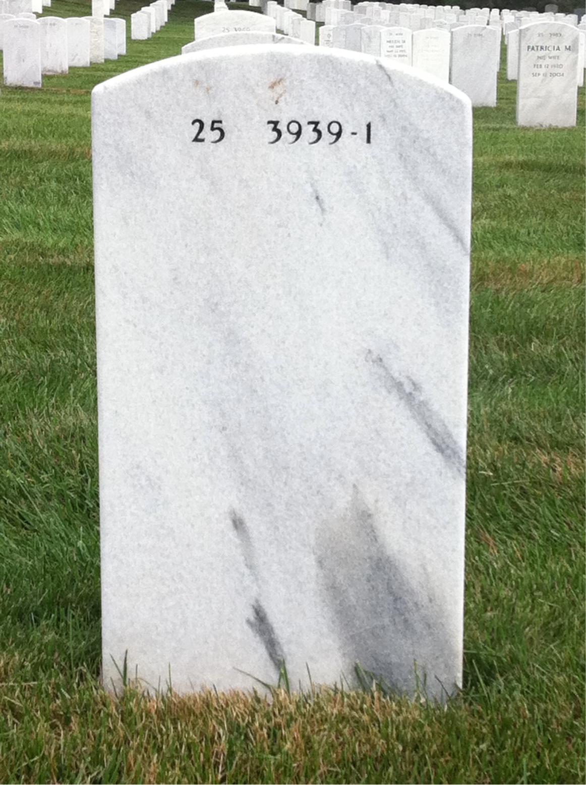 Back of headstone — Edward Weber