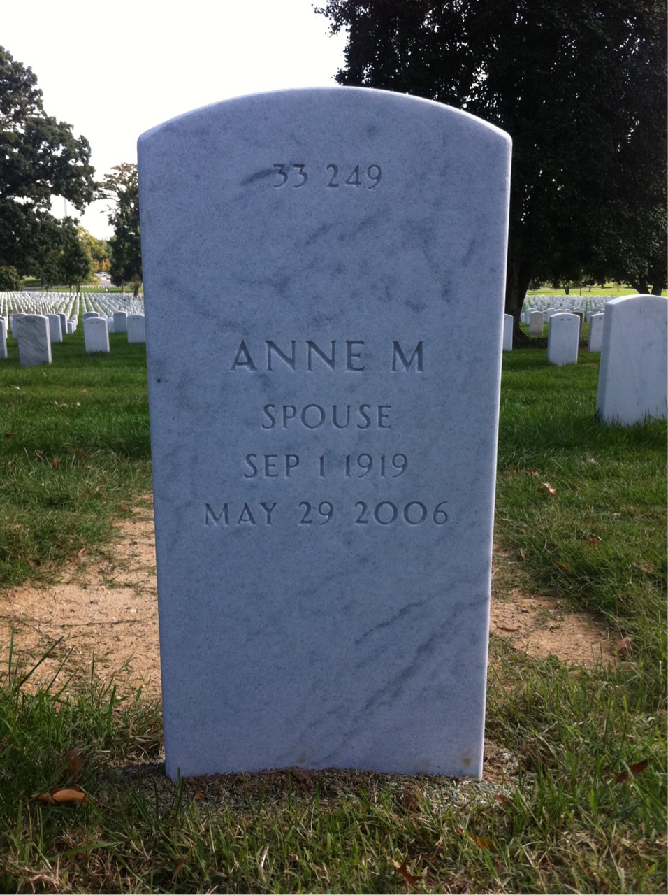 Back of headstone — Walter Fabinsky