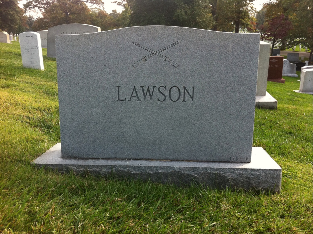 Back of headstone — Walter Lawson
