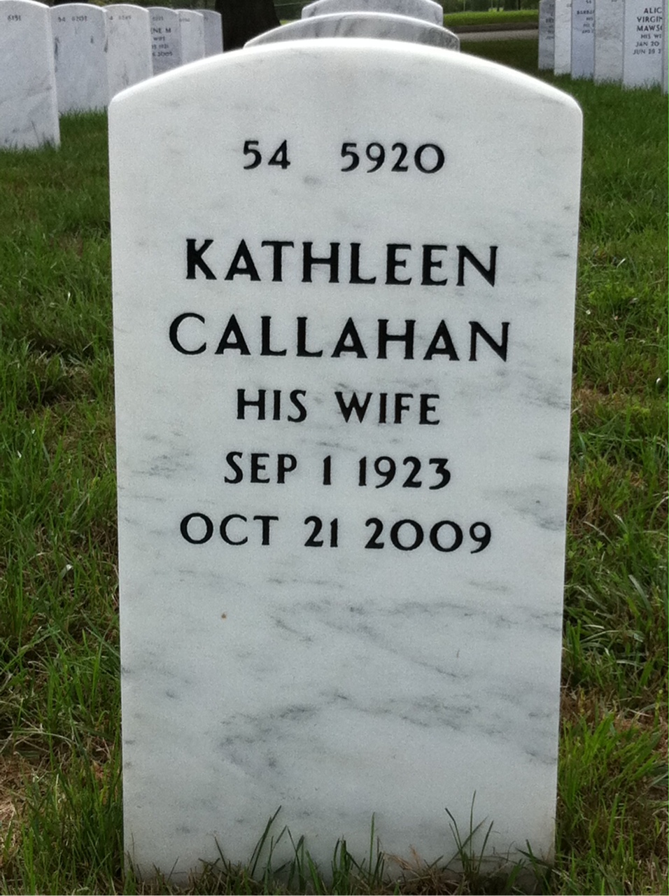 Back of headstone — John Sullivan