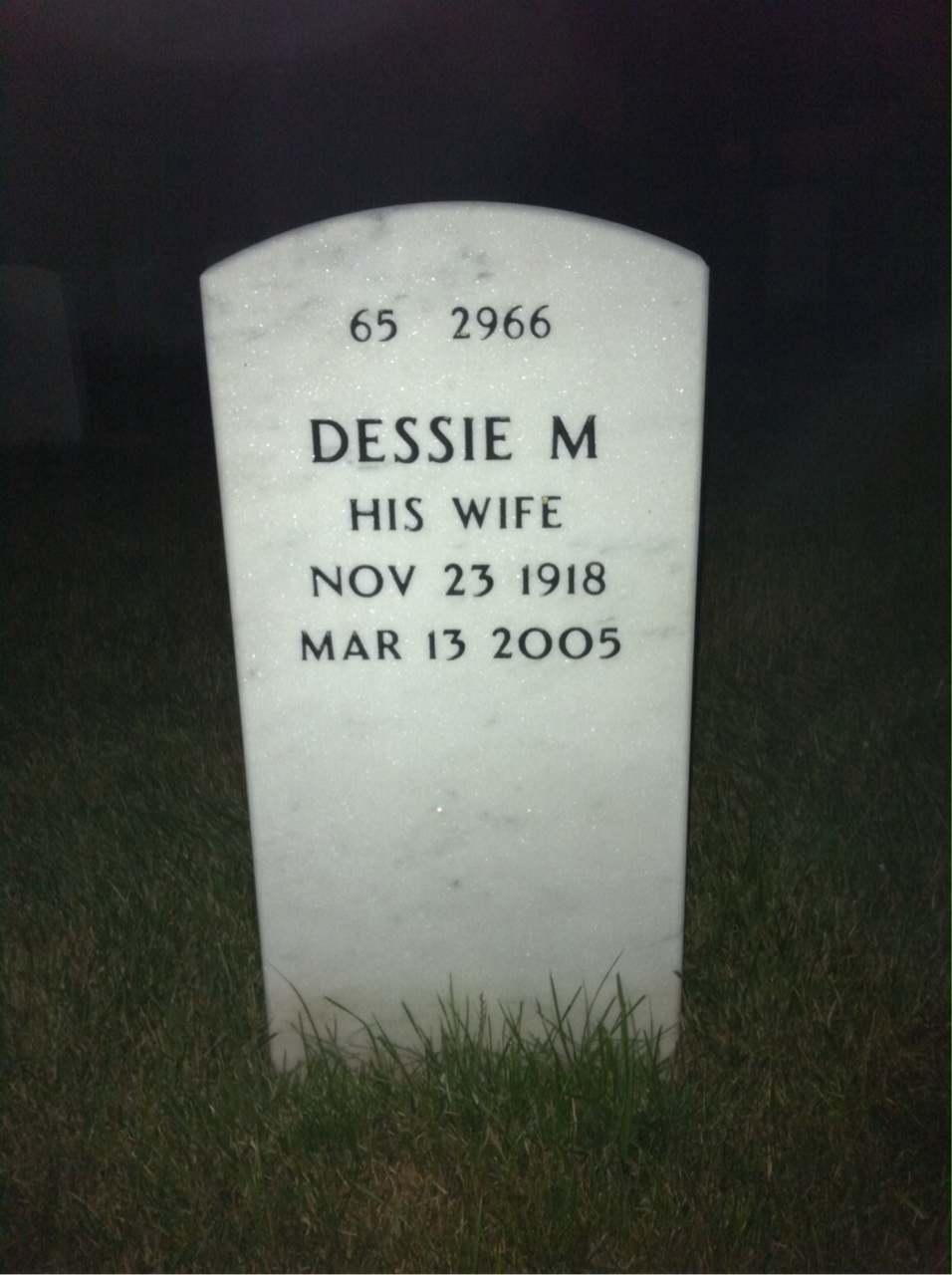 Back of headstone — William Winters