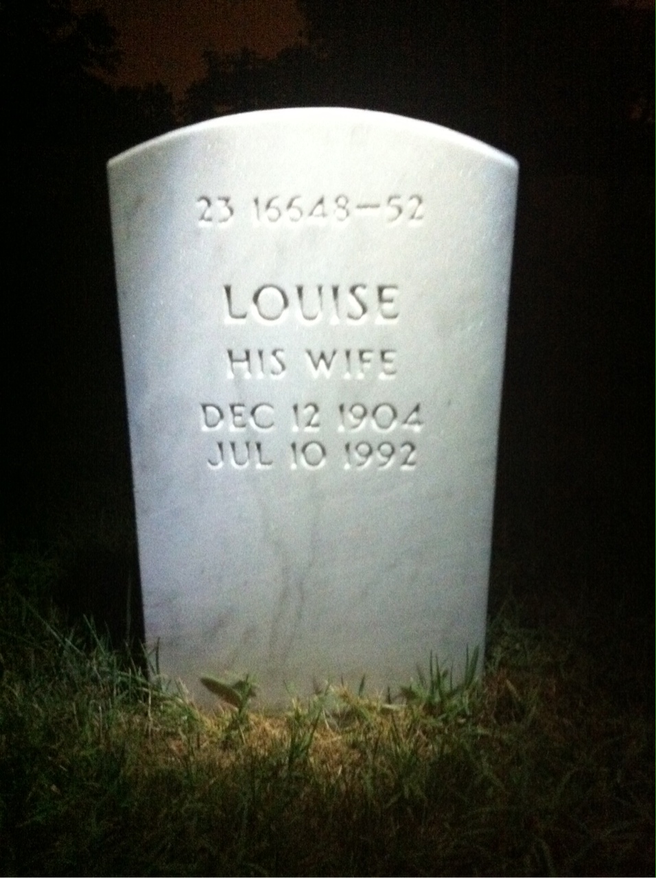 Back of headstone — Arthur Mitchell