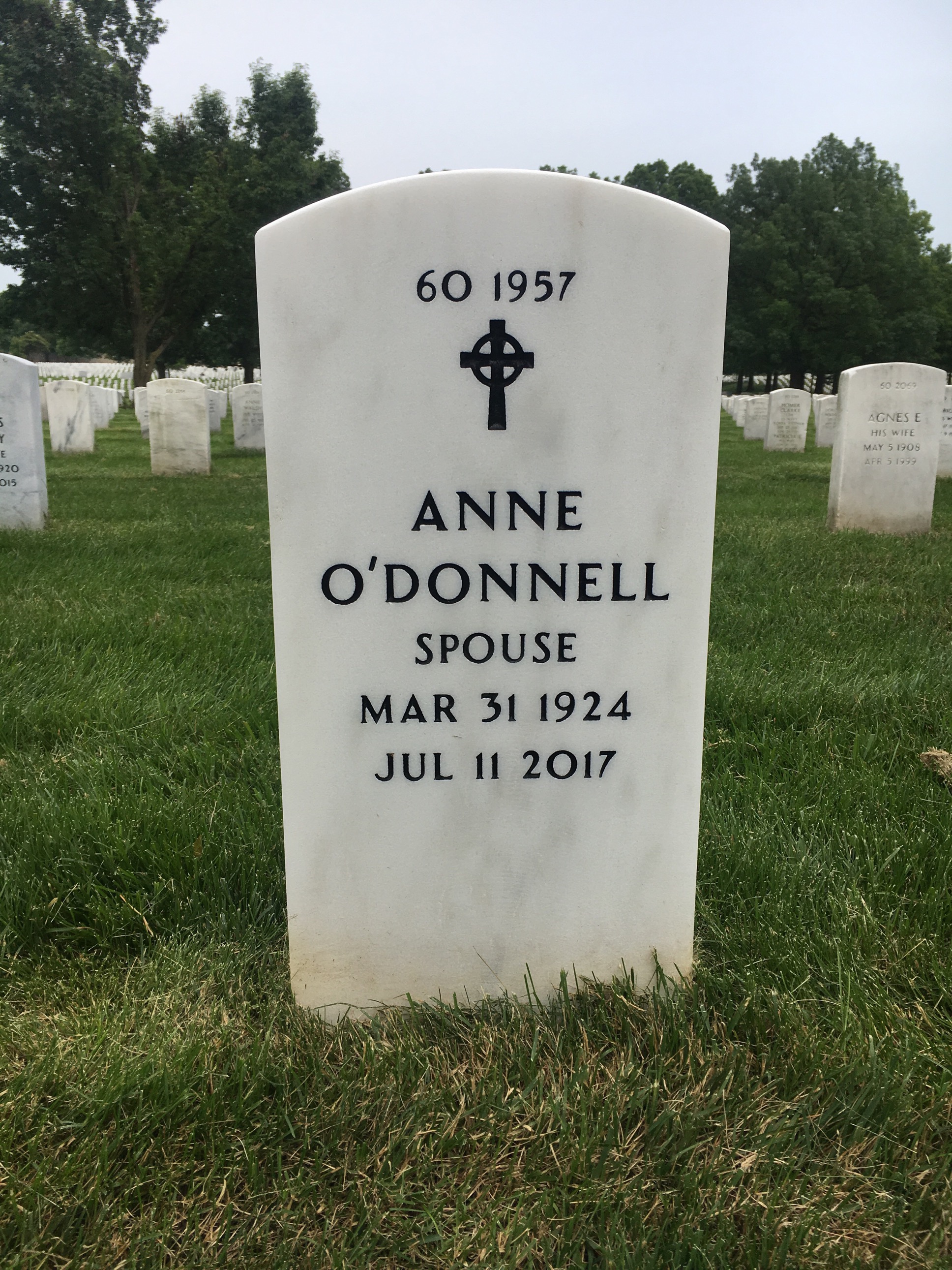 Back of headstone — Arden Baughman