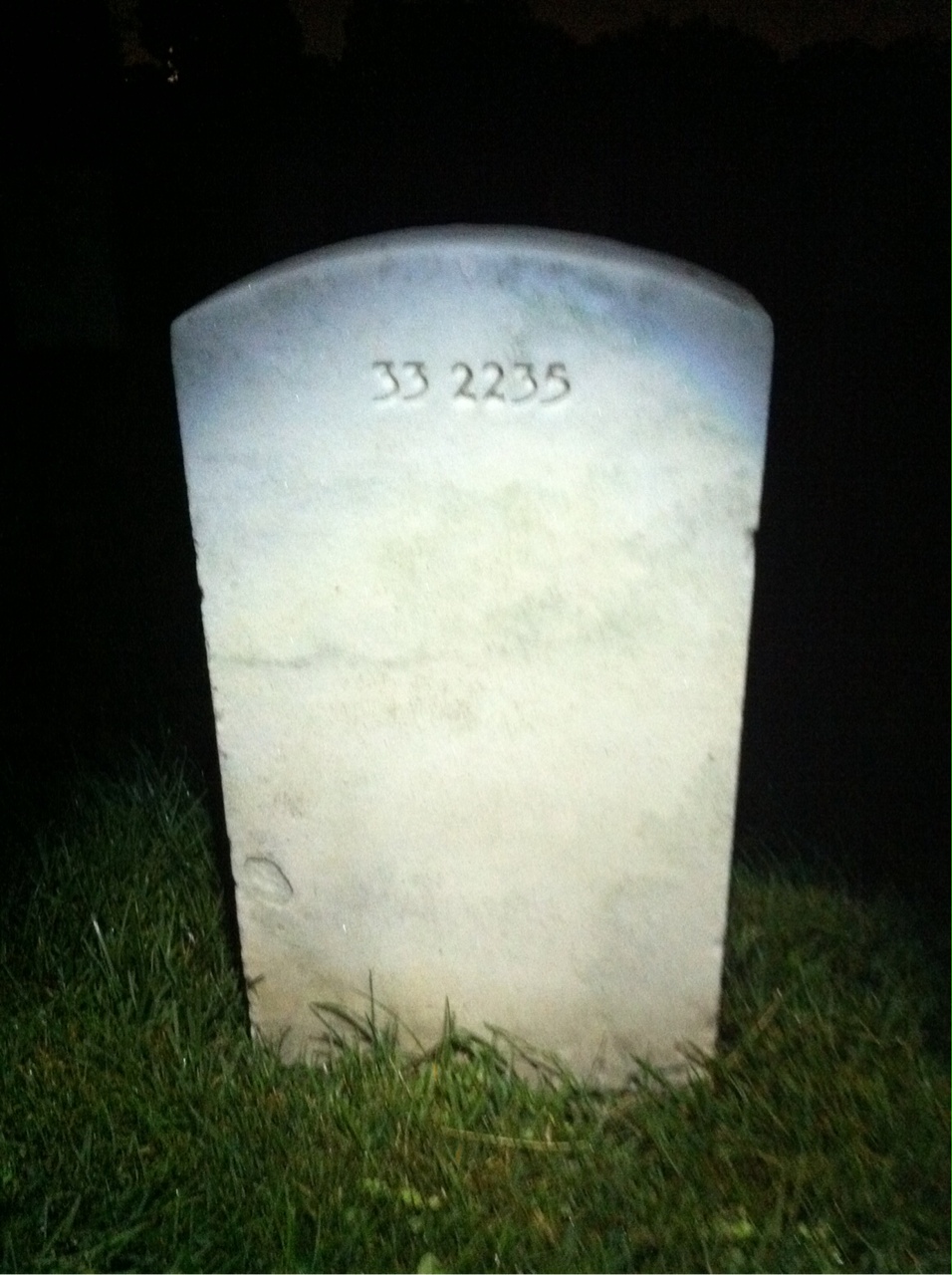 Back of headstone — Walter Mills