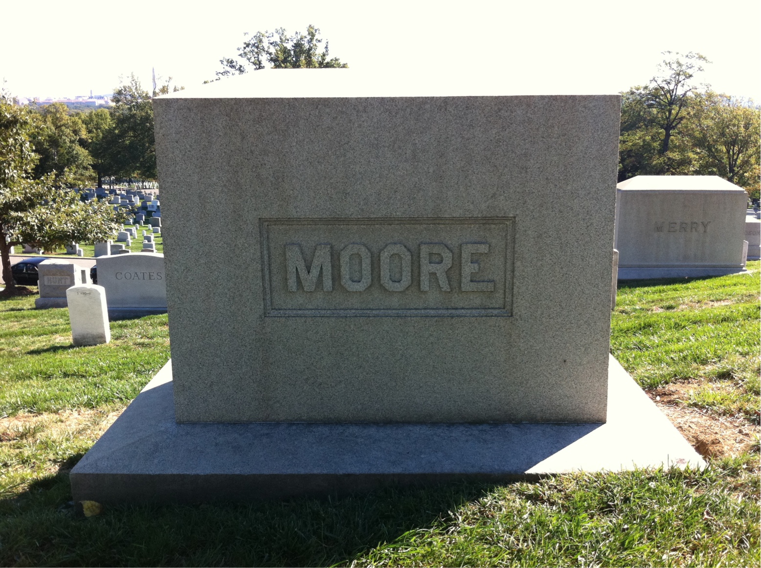 Back of headstone — Eva Moore