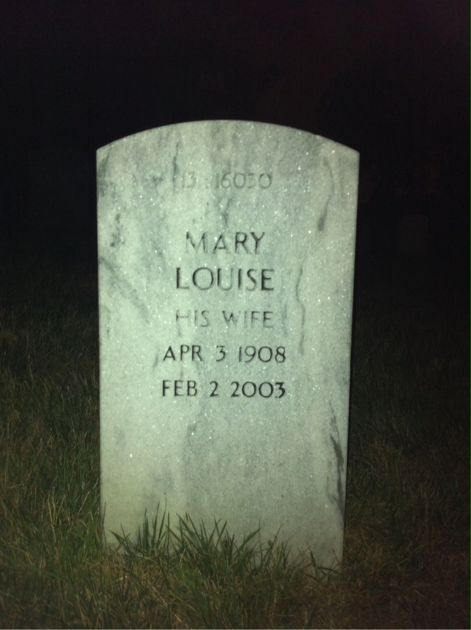 Back of headstone — Mary Moore