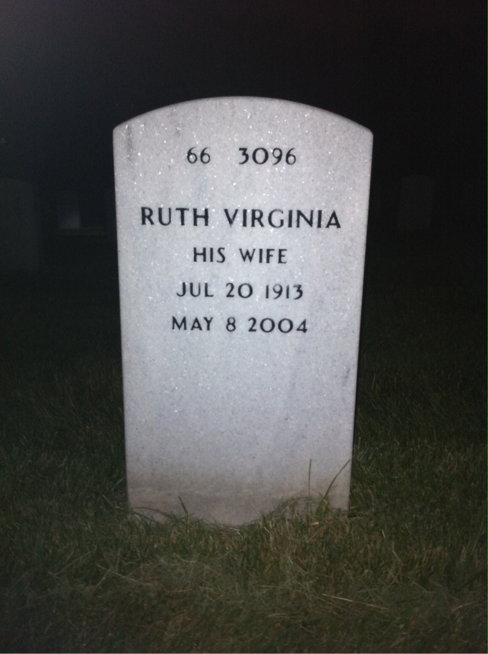 Back of headstone — Emil Hoerner