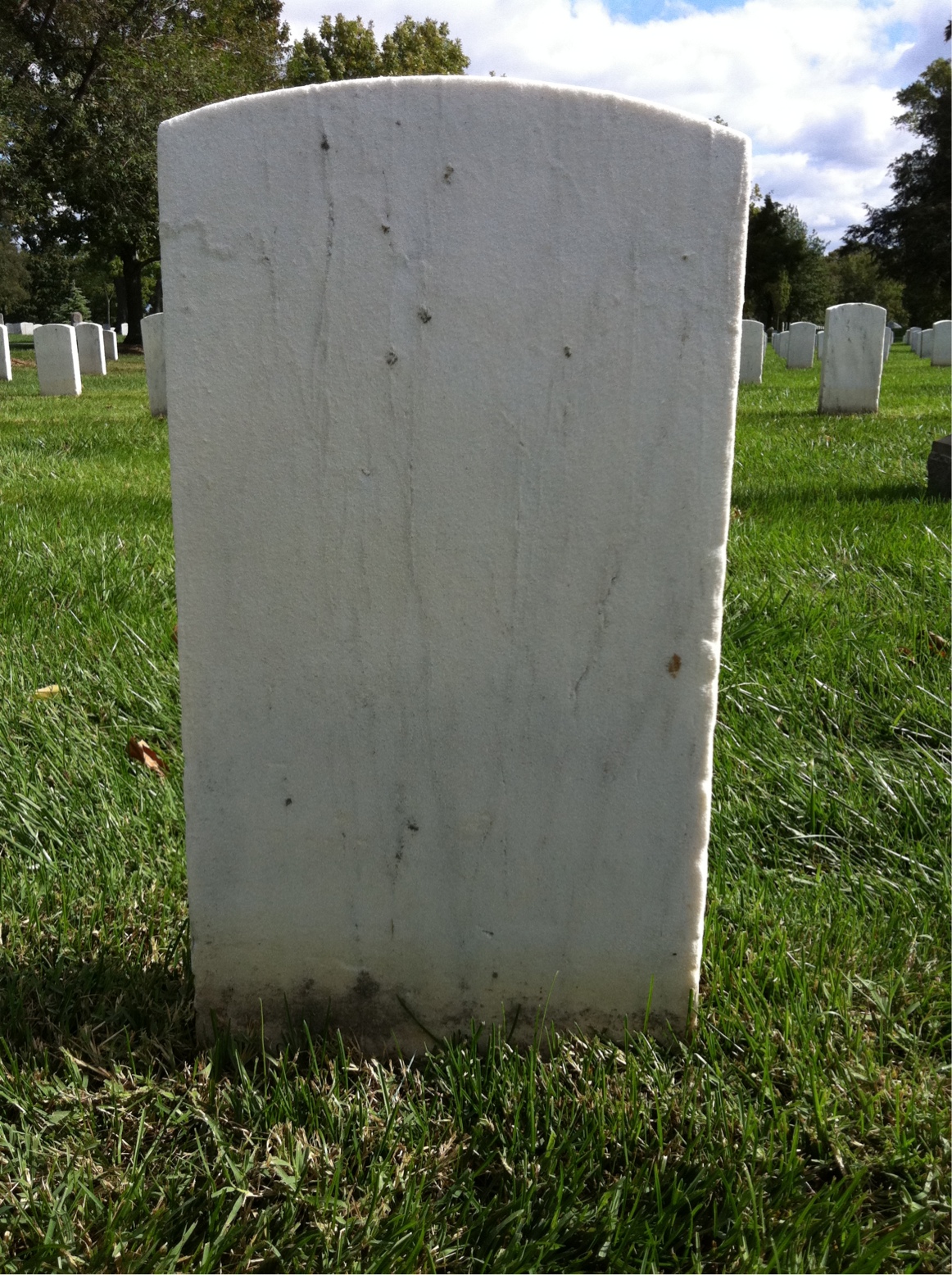Back of headstone — Andy Amerine