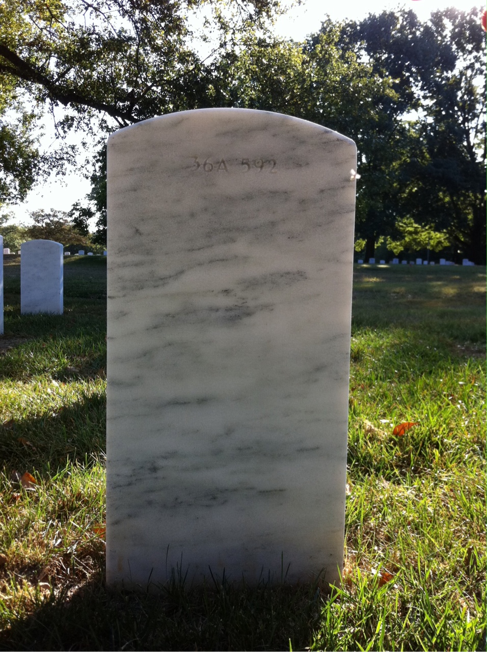 Back of headstone — Winford Bruce West
