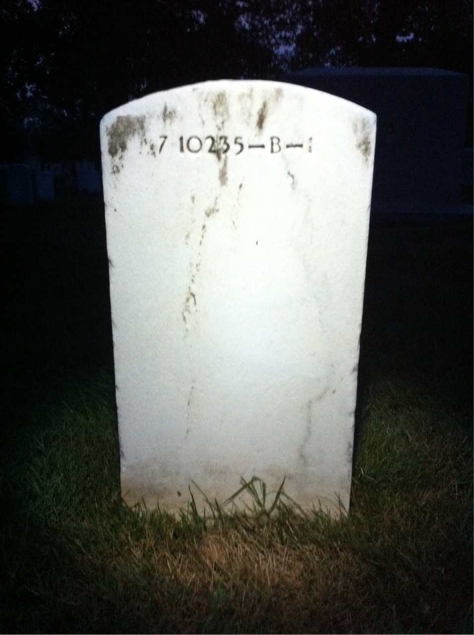 Back of headstone — Irene Baughman