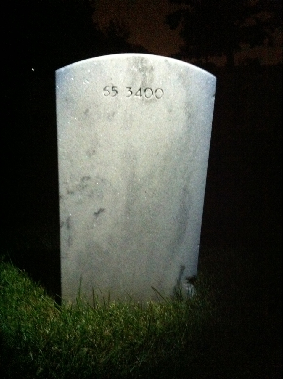 Back of headstone — Thomas F Connolly