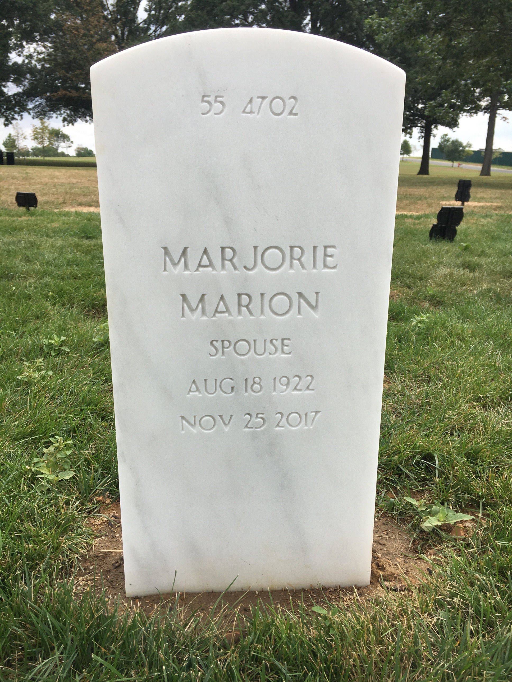 Back of headstone — Raymond Baethke