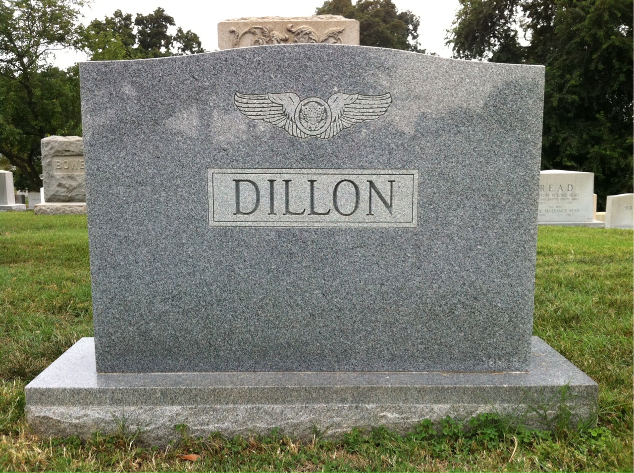 Back of headstone — Orvis Dillon