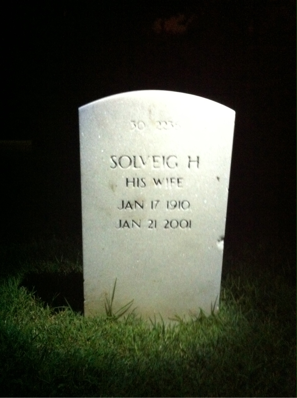 Back of headstone — Russell Blair
