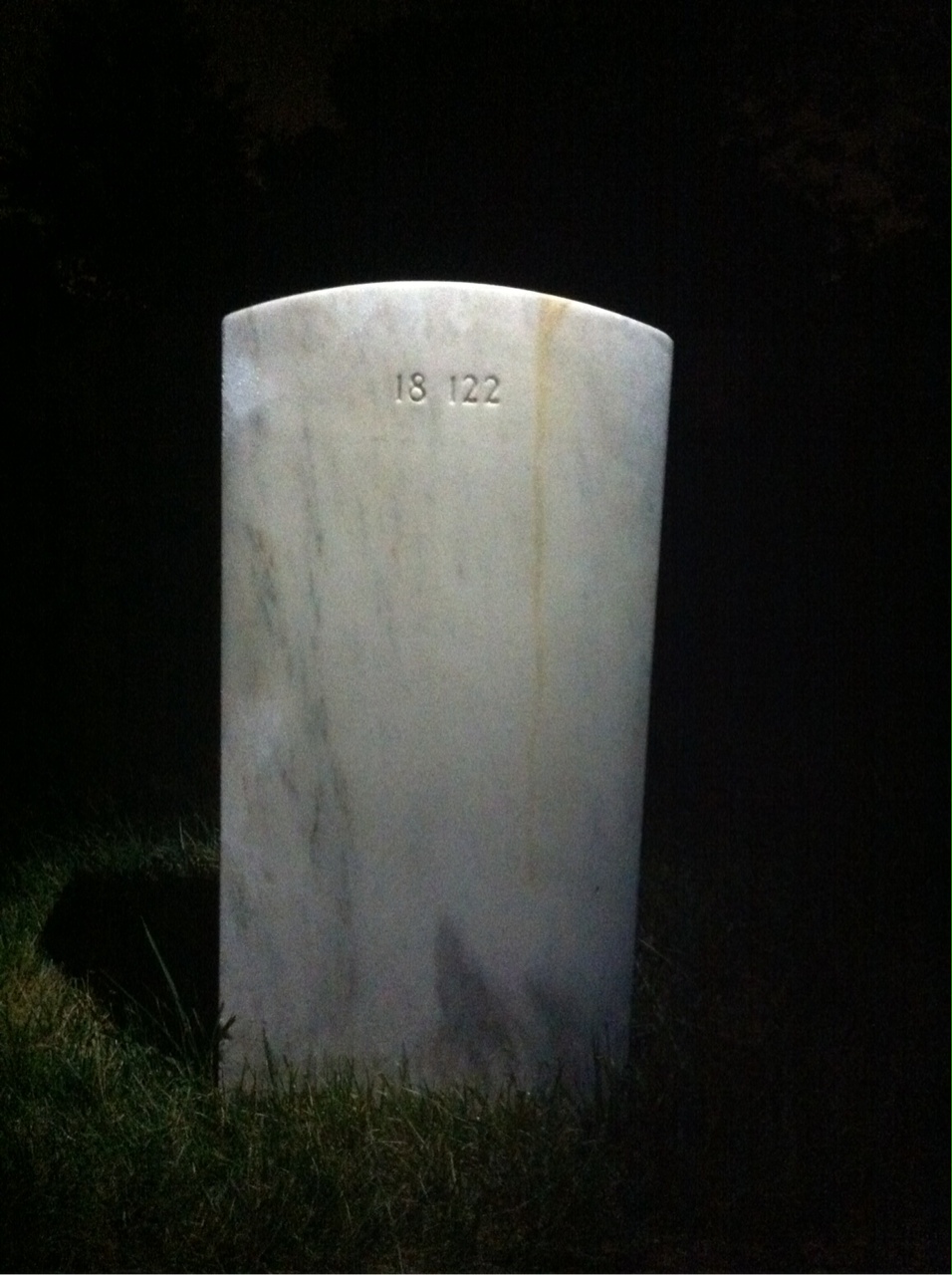 Back of headstone — Walter Armstrong