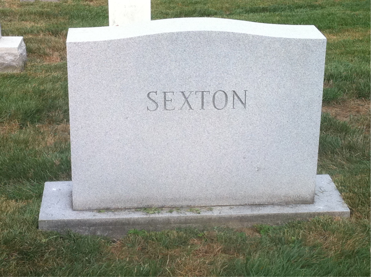Back of headstone — Luther Sexton