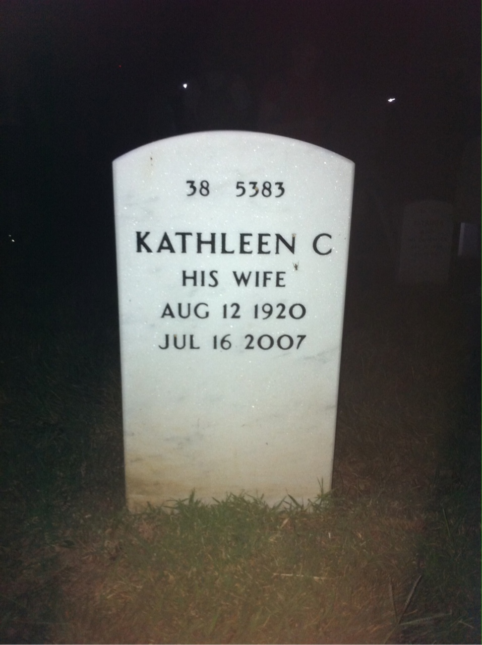 Back of headstone — Robert Vincent