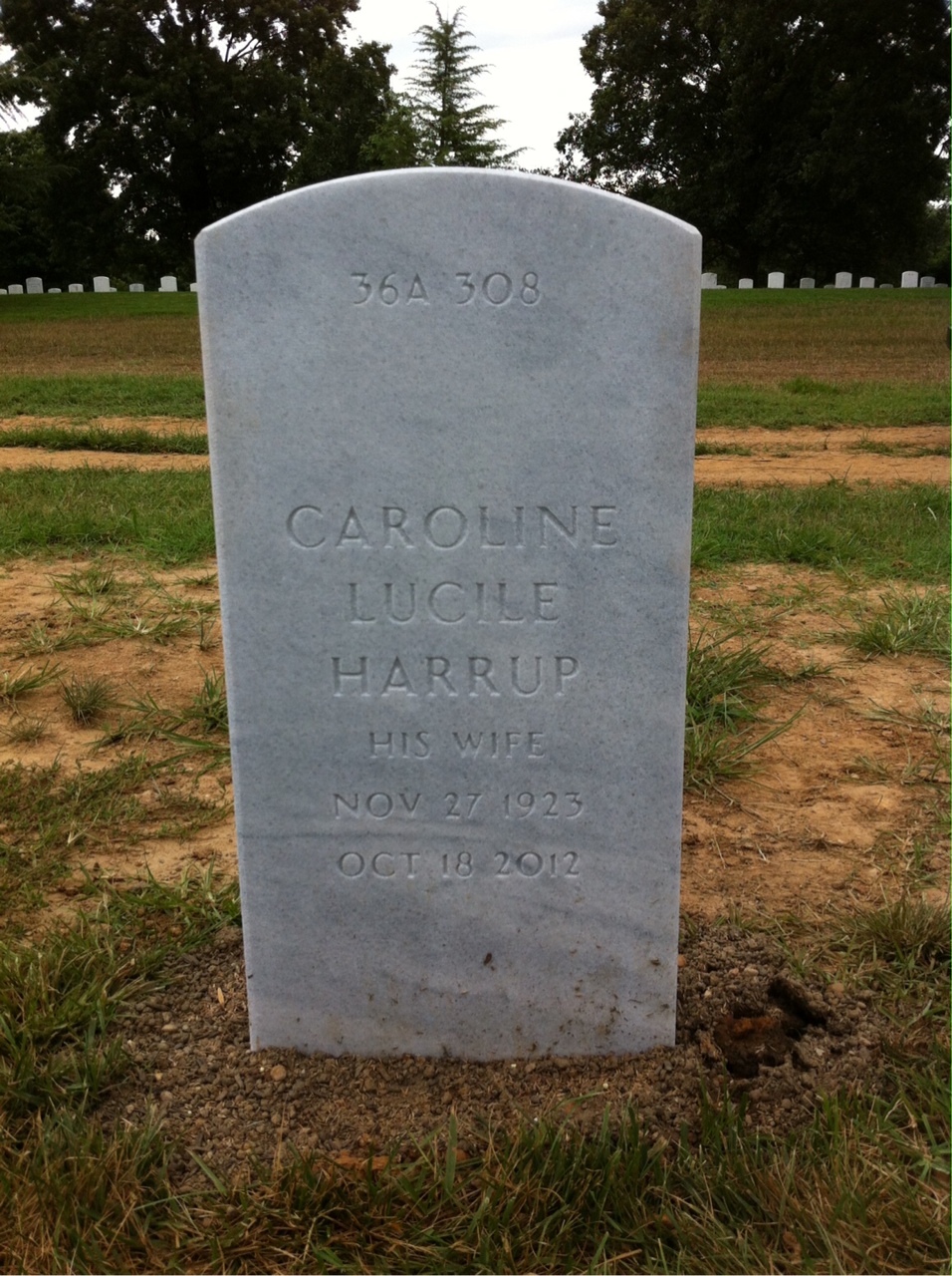 Back of headstone — Jack Arford