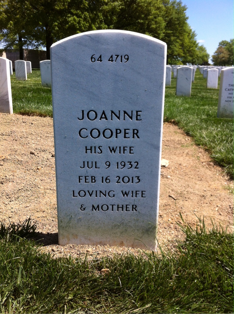 Back of headstone — Roger Gray
