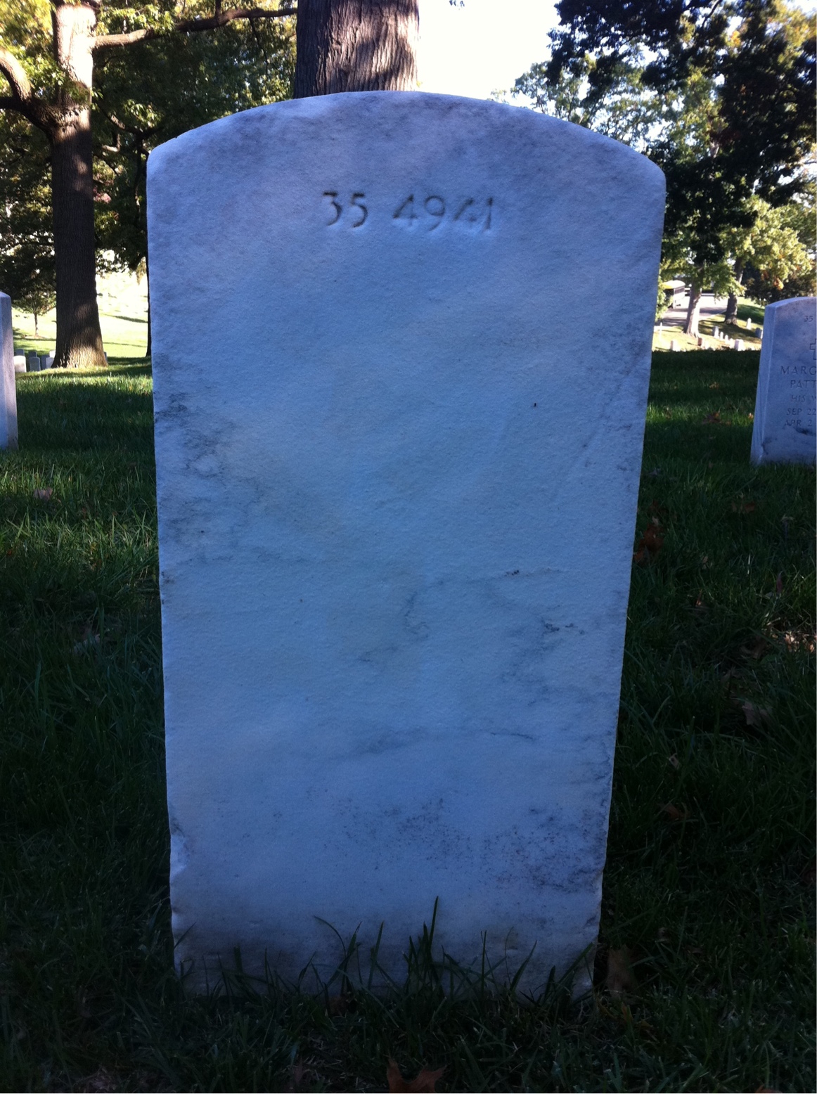 Back of headstone — James Moeller