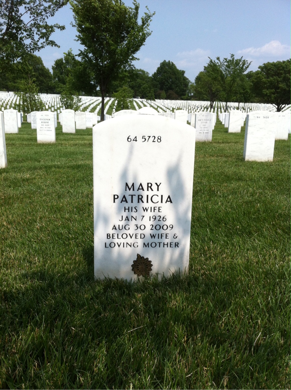 Back of headstone — Walter Burke
