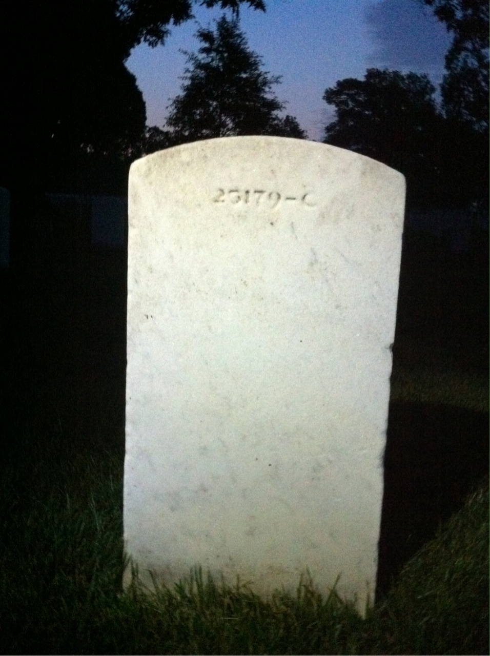 Back of headstone — Edwin Anderson