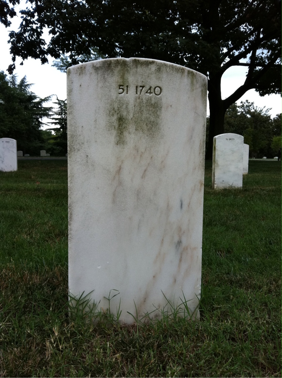 Back of headstone — Willie Thomas