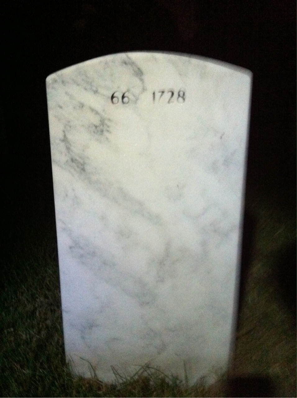 Back of headstone — James Walters
