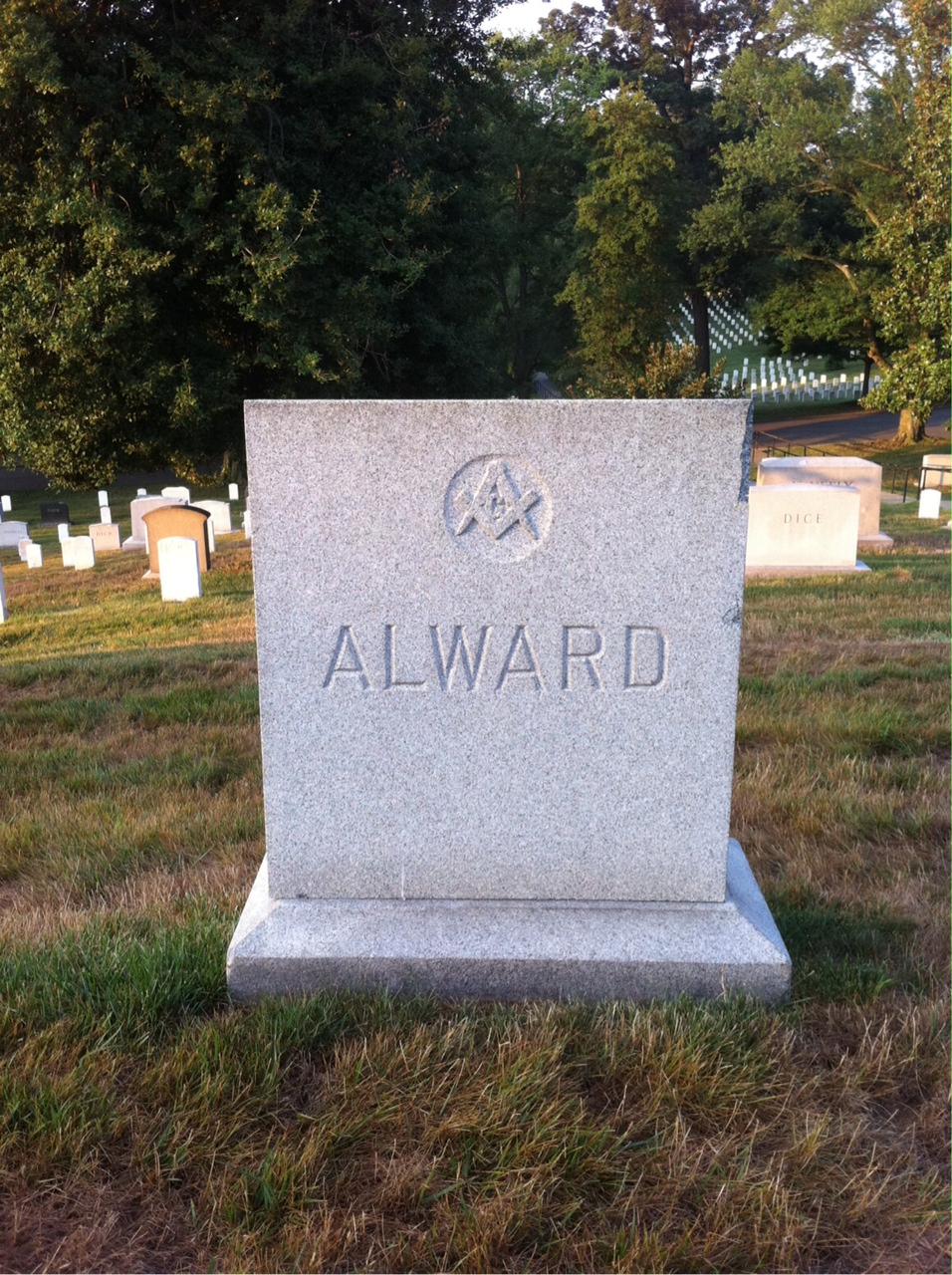 Back of headstone — Susan Alward