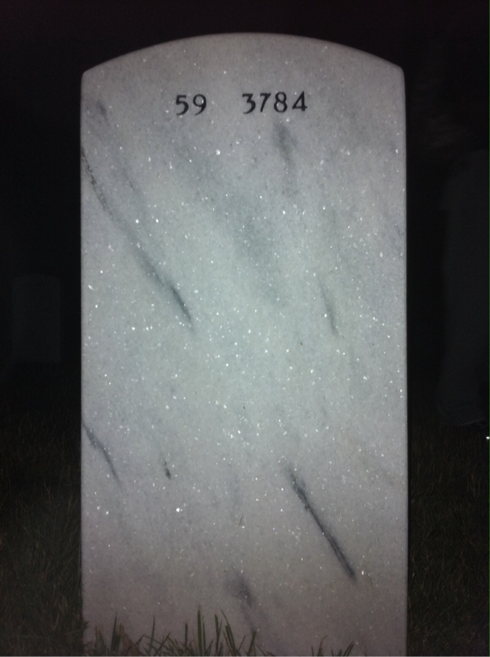 Back of headstone — Alvan Crews
