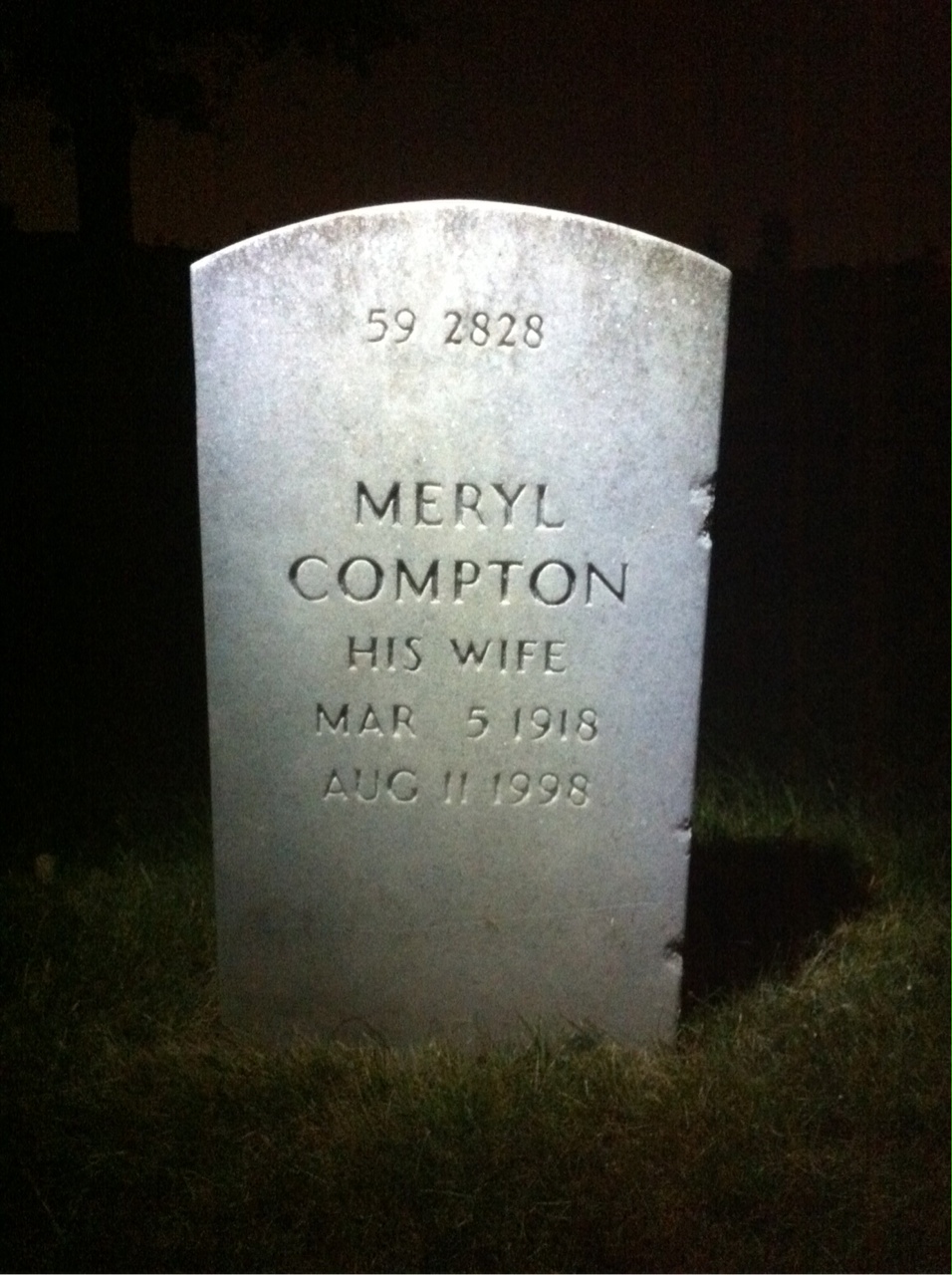 Back of headstone — Henry Middleworth