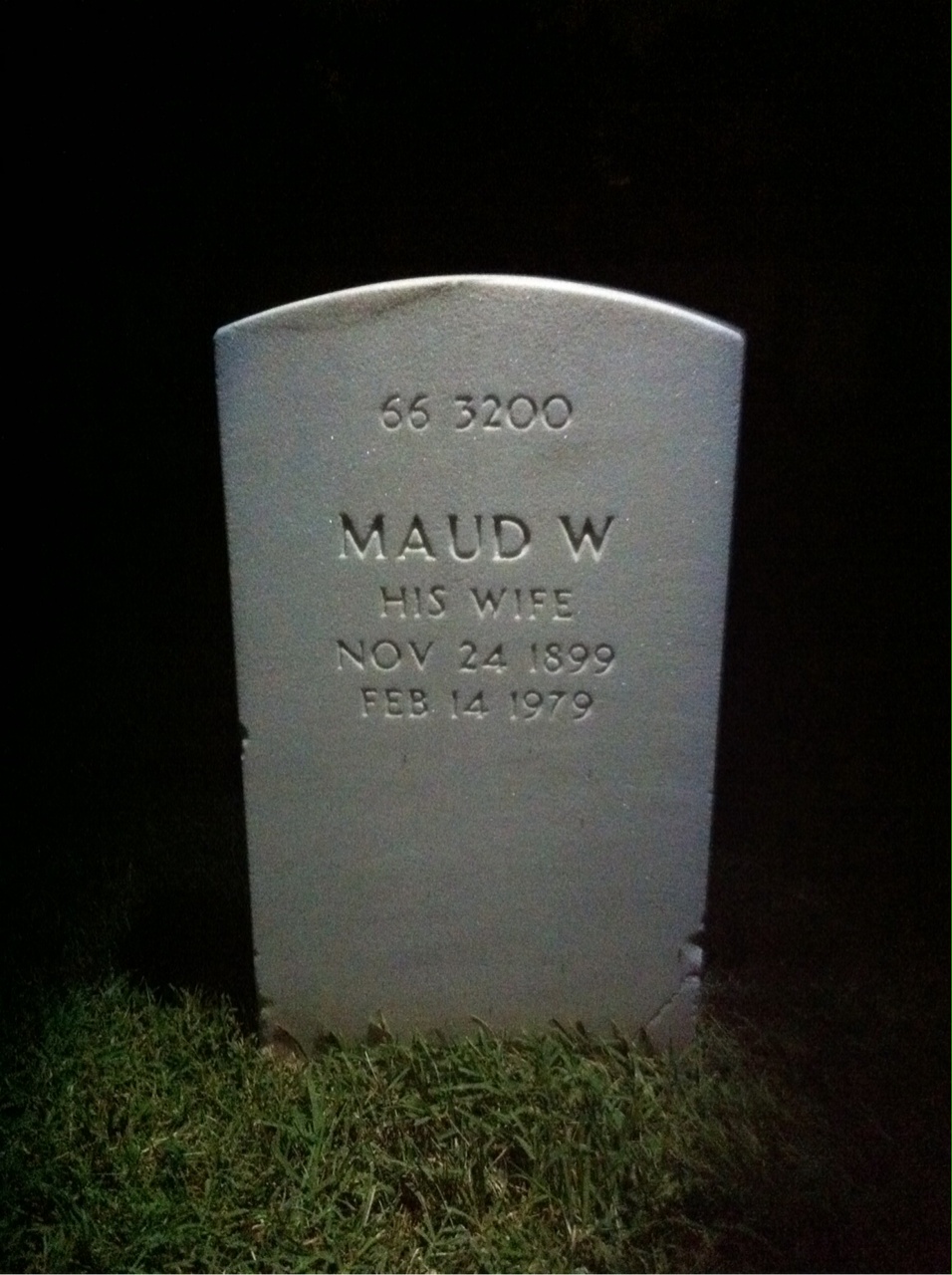 Back of headstone — William Marcus Foster
