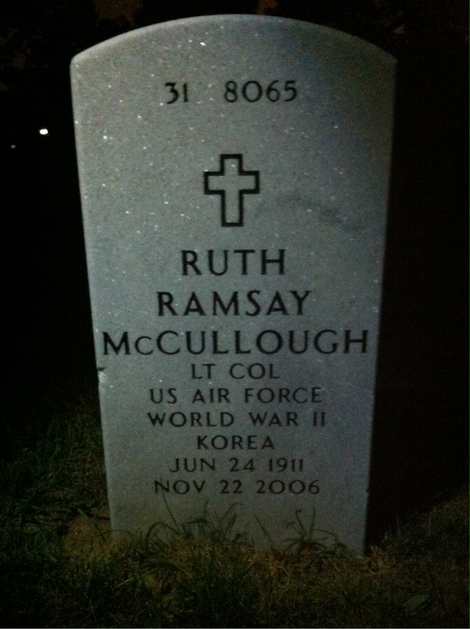 Back of headstone — Harold Mccullough