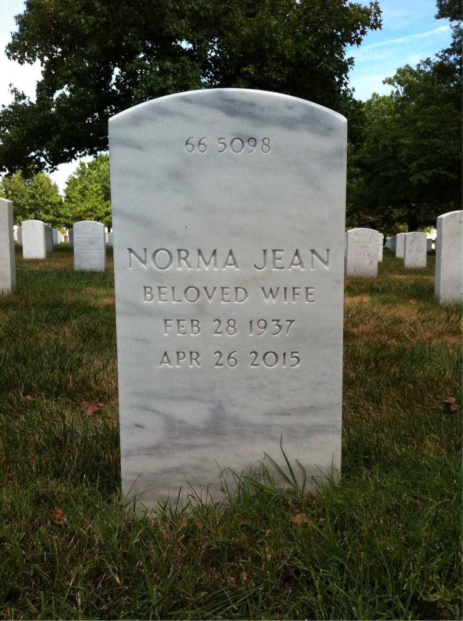 Back of headstone — William Caroll Simpson