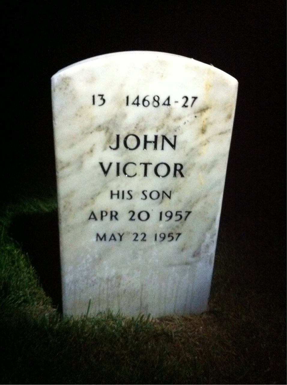 Back of headstone — John Filippone