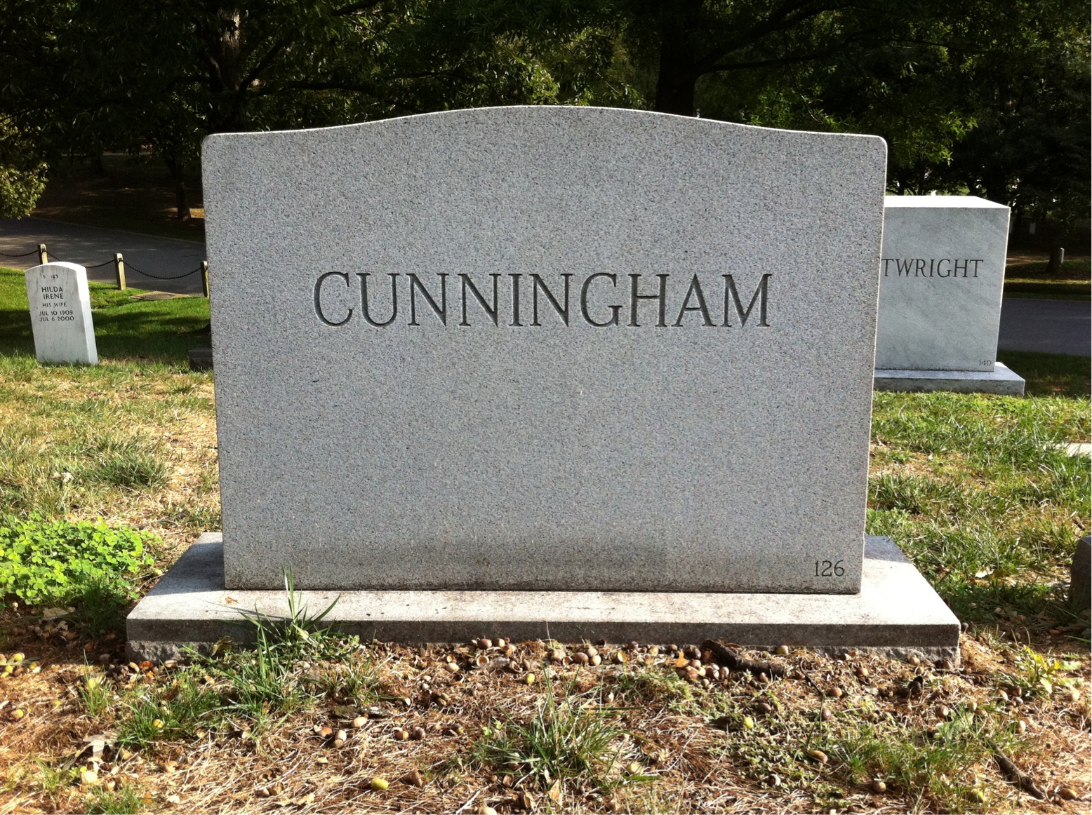 Back of headstone — Julian Cunningham