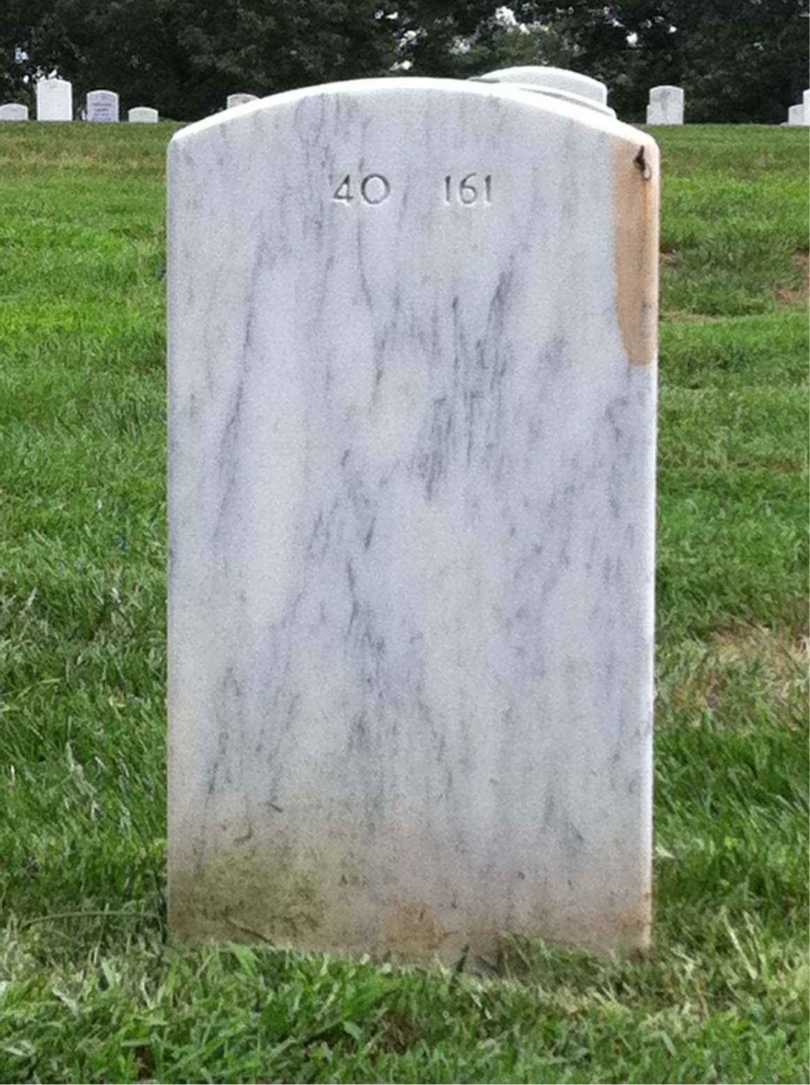 Back of headstone — Henry Mooseker