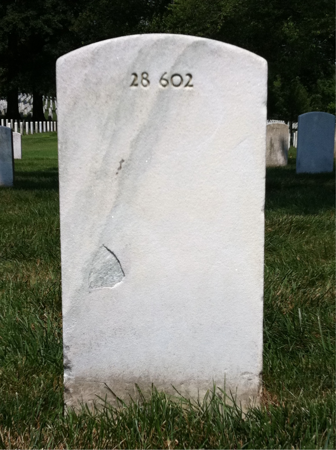 Back of headstone — Eddie Adams