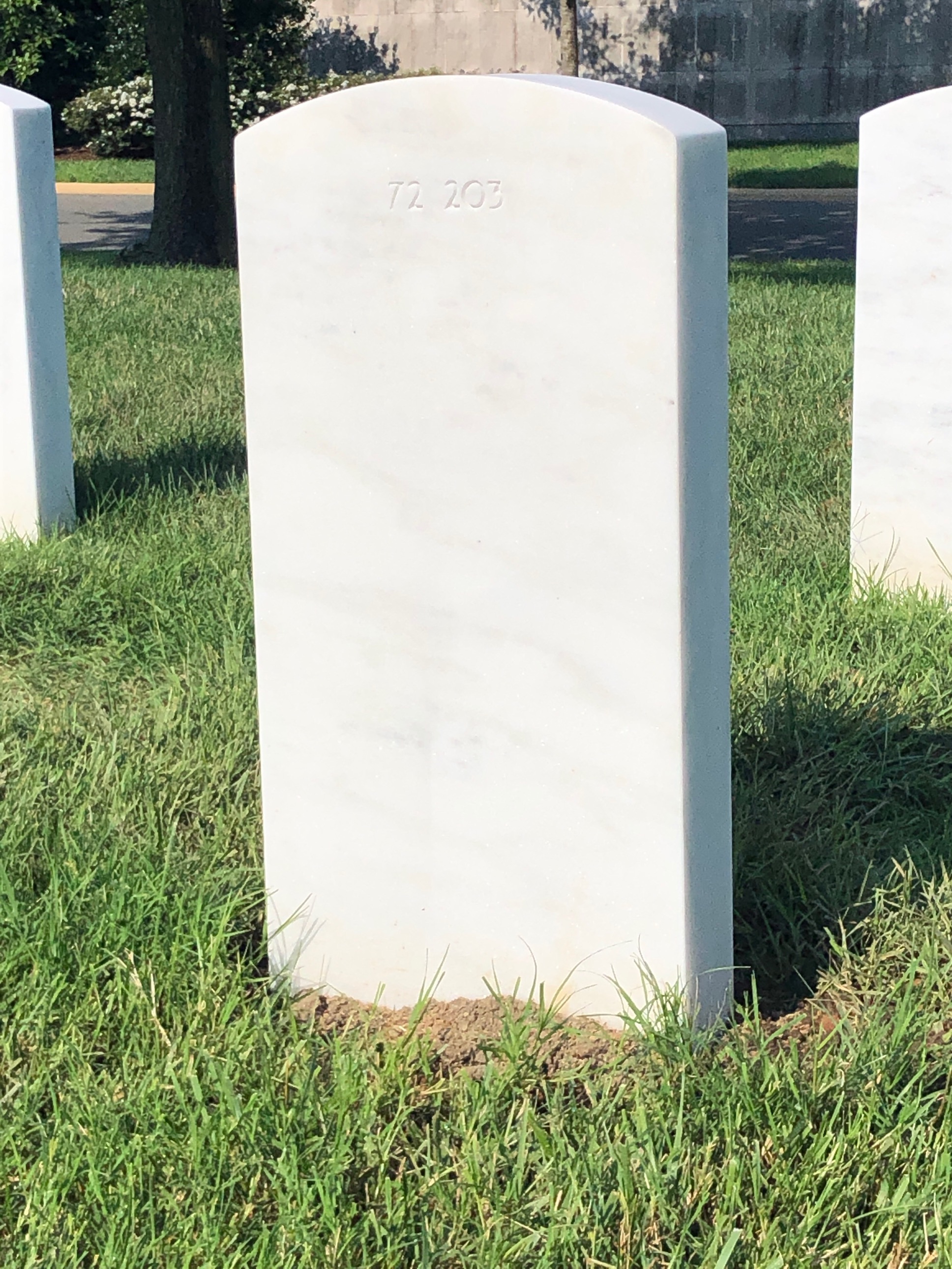 Back of headstone — Robert M Stump