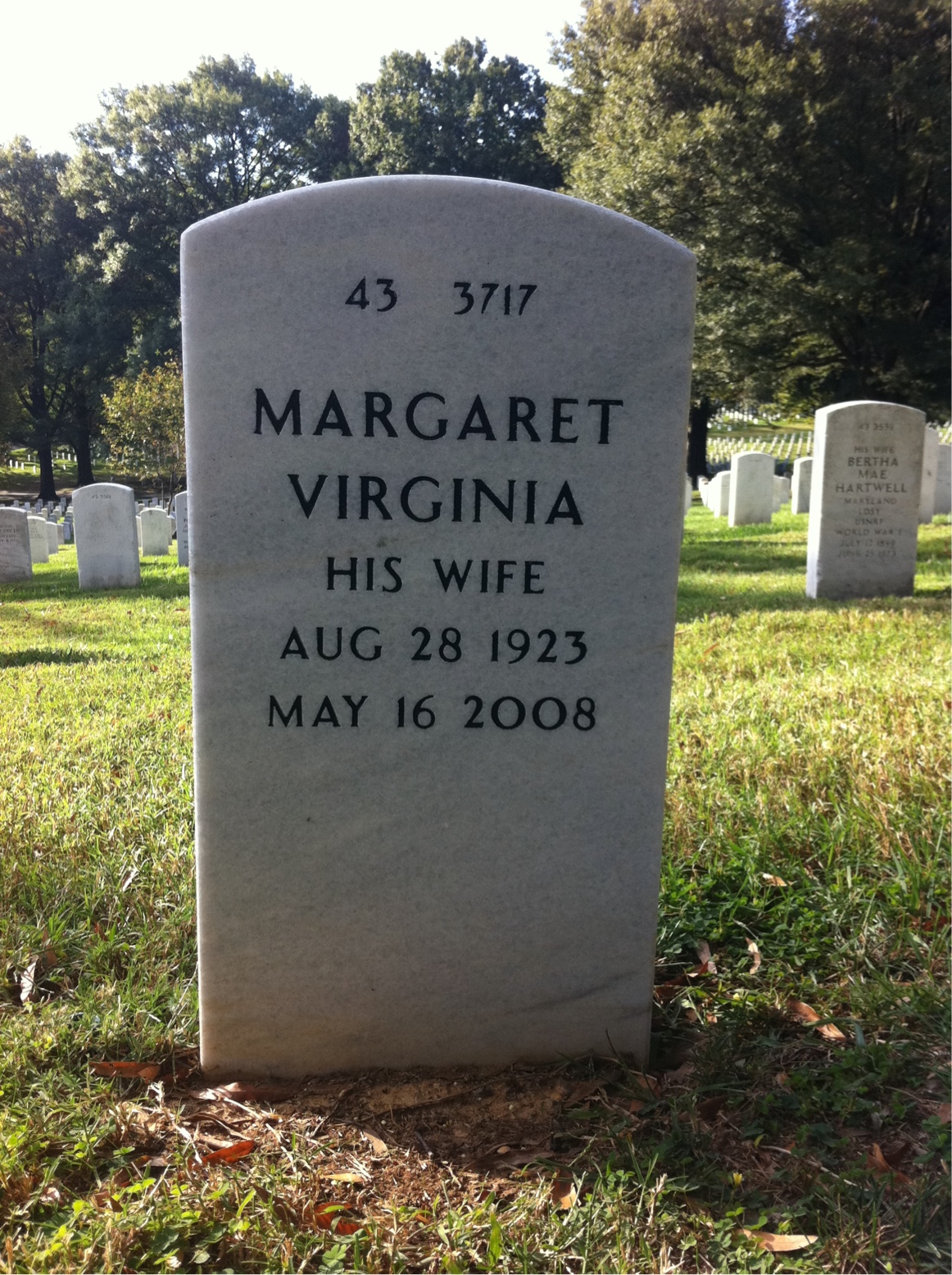 Back of headstone — Douglas Gill