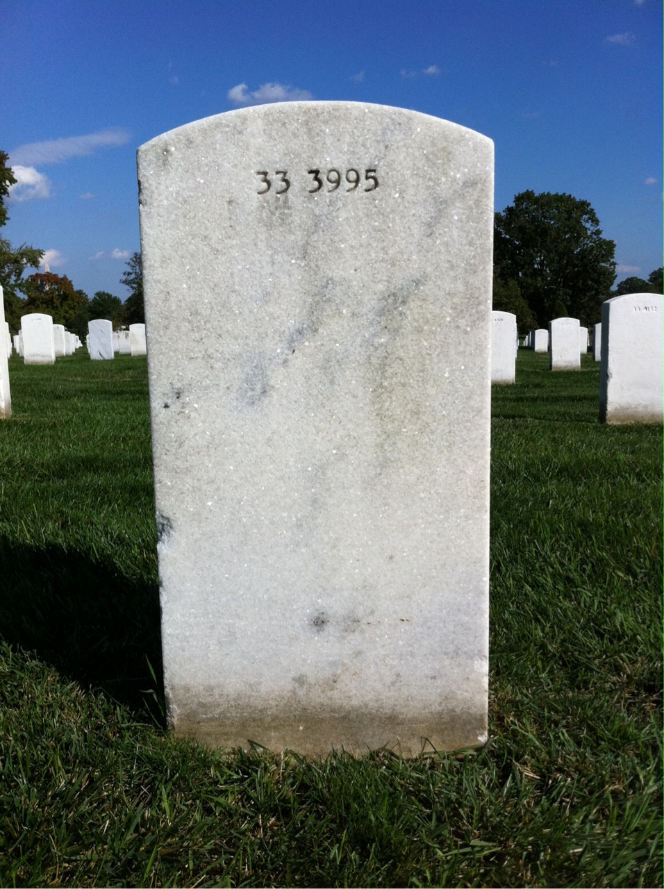 Back of headstone — Irma Beesley
