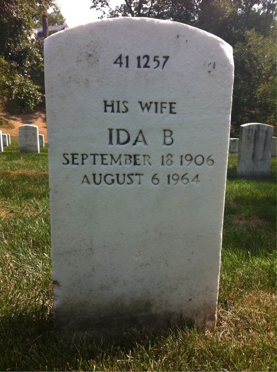 Back of headstone — Robert M White