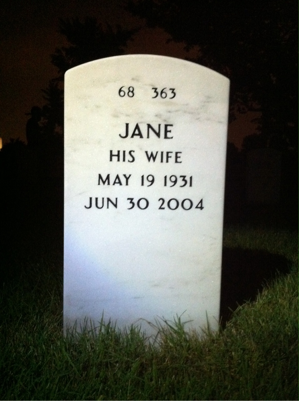 Back of headstone — David Lyon