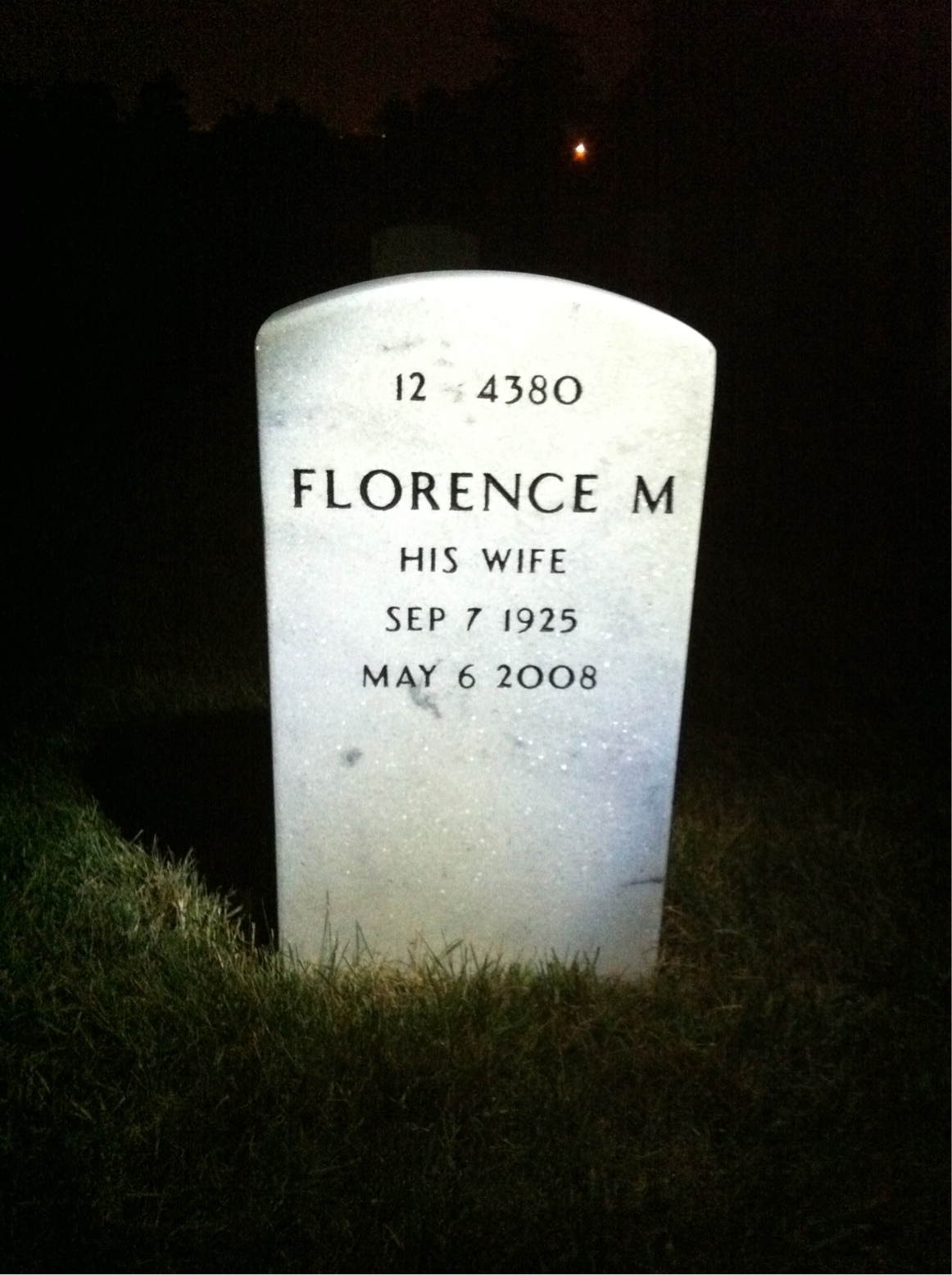 Back of headstone — Hugh De Fabio